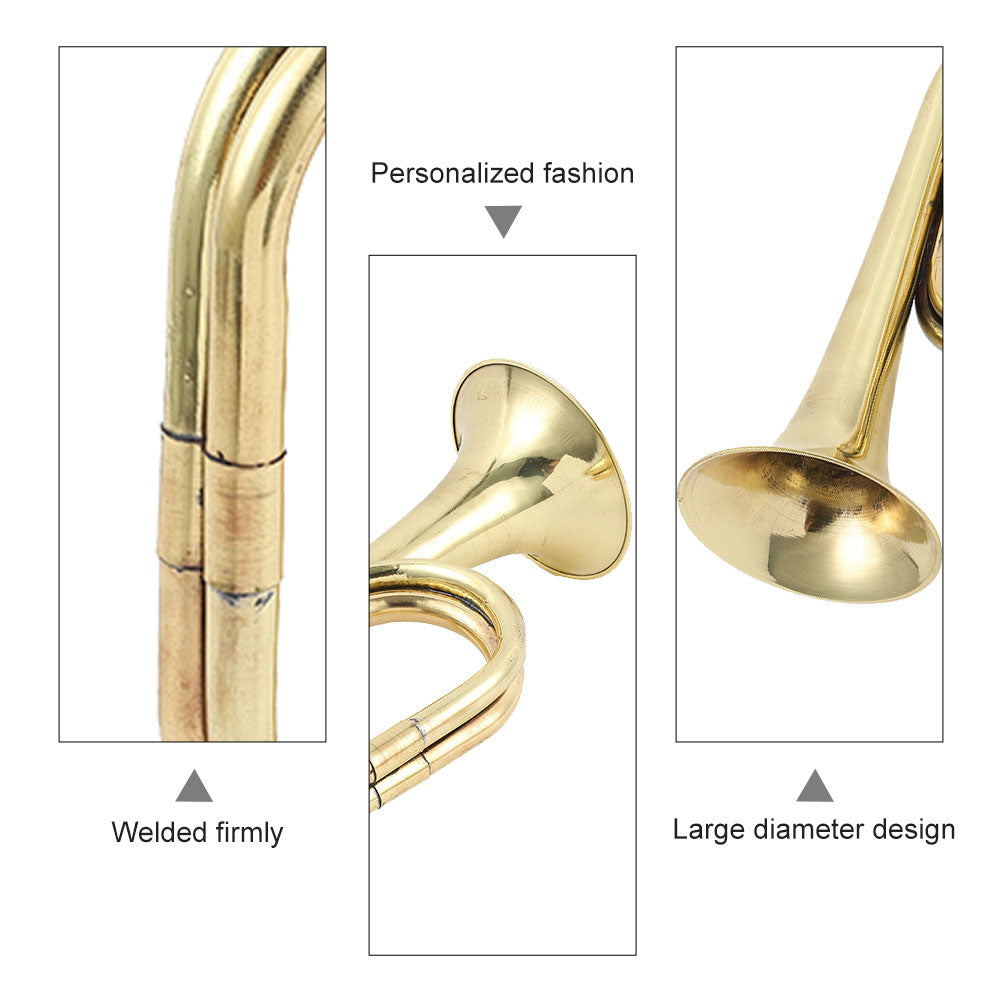 Bugle Trumpet Brass Cavalry Horn with Mouthpiece for School Band Cavalry Military Orchestra Musical Instrument