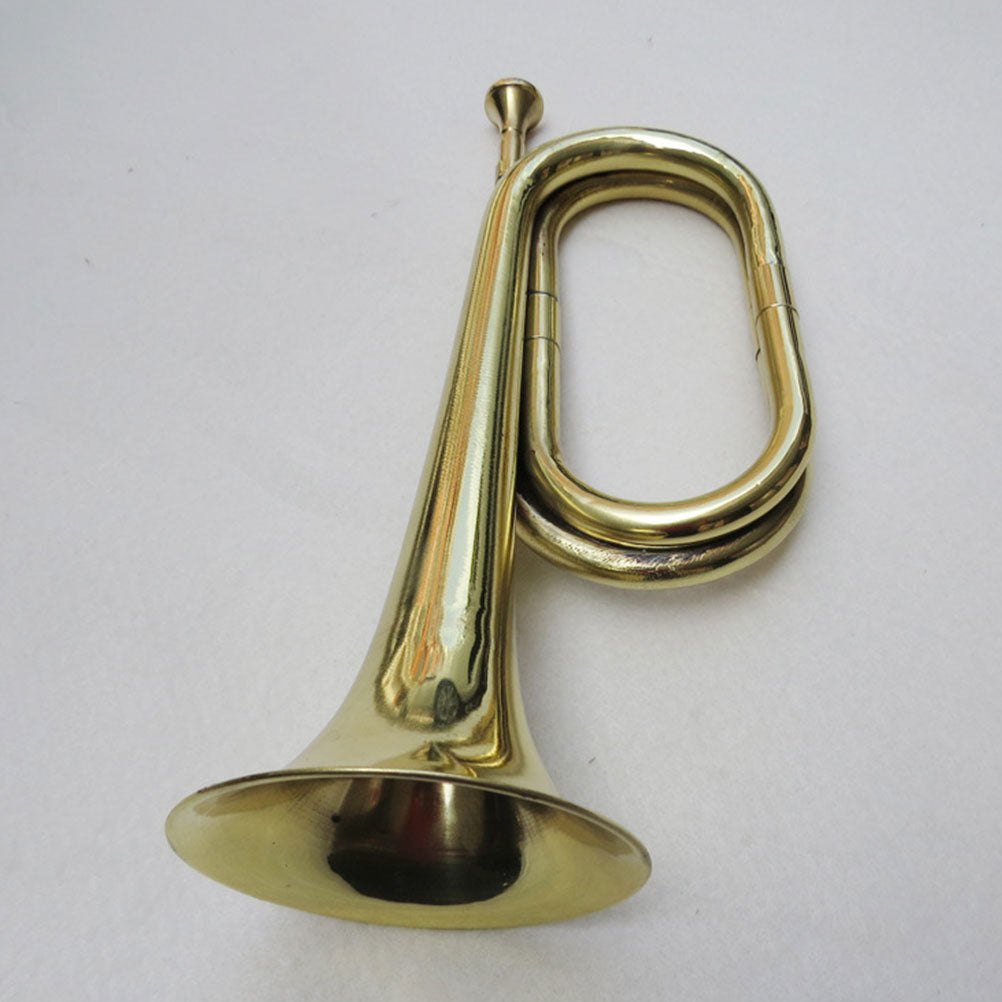 Bugle Trumpet Brass Cavalry Horn with Mouthpiece for School Band Cavalry Military Orchestra Musical Instrument