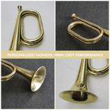 Bugle Trumpet Brass Cavalry Horn with Mouthpiece for School Band Cavalry Military Orchestra Musical Instrument