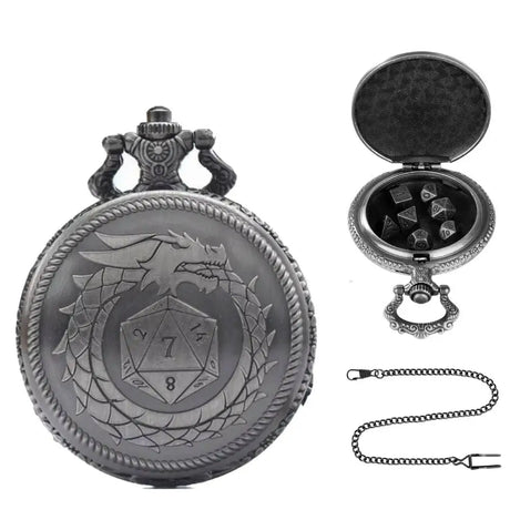 Brass DND Dice Case Vintage Cthulhu Pocket Watch One Eyed Octopus Pocket Watch Style Case