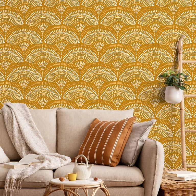 Bohemian Sun Waterproof Wallpaper or Peel and Stick Contact Paper for Furniture Makeovers Home Decor