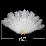 Ostrich Feather Fans 100CM Long Foldable Hand Held Performance Fans