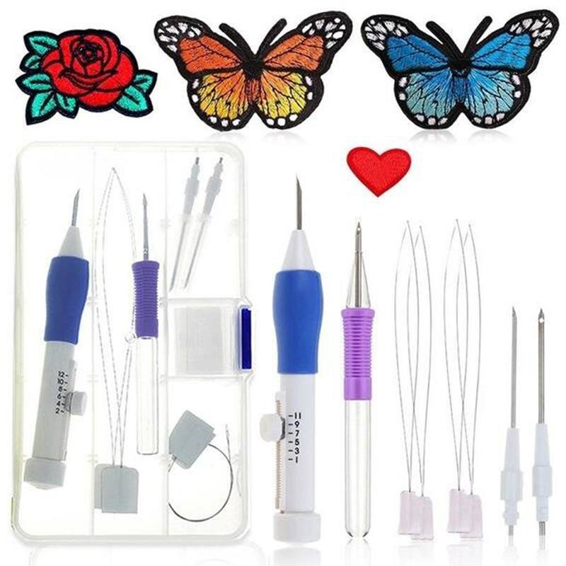 Embroidery Punch Needle Kit Stitching Tool Set Embroidery Needle Pen Tool for DIY Craft