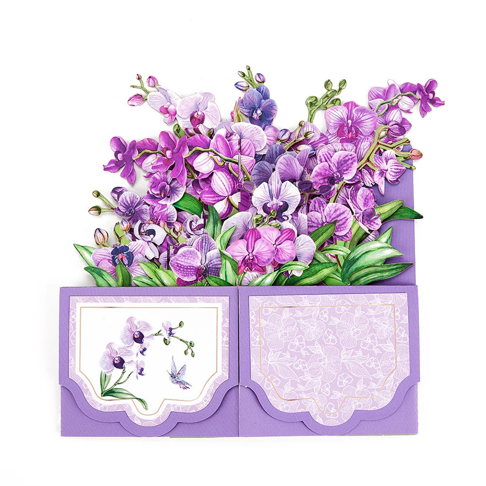 Paper Flower Greeting Card With Envelope 3D Pop-up Box