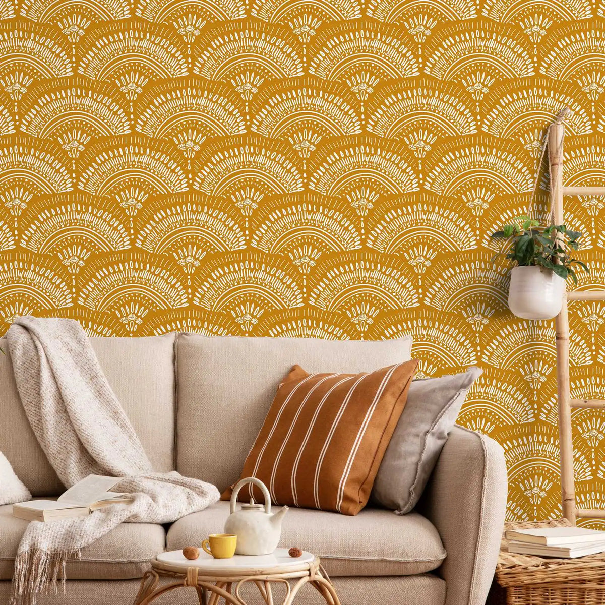 Bohemian Sun Waterproof Wallpaper or Peel and Stick Contact Paper for Furniture Makeovers Home Decor