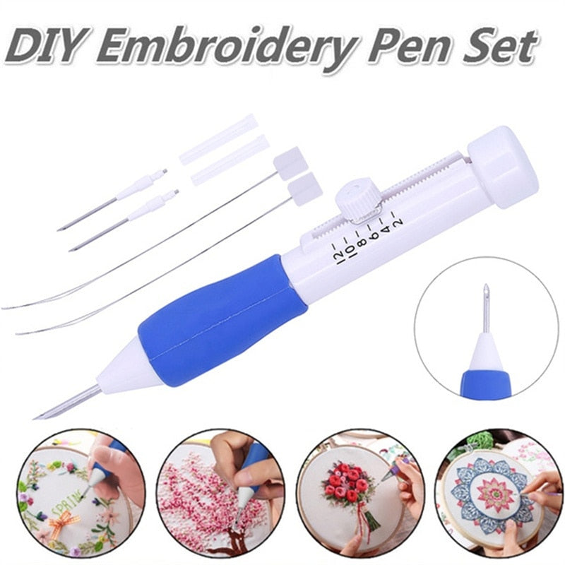 Embroidery Punch Needle Kit Stitching Tool Set Embroidery Needle Pen Tool for DIY Craft