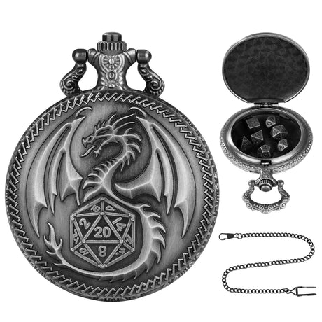 Brass DND Dice Case Vintage Cthulhu Pocket Watch One Eyed Octopus Pocket Watch Style Case