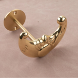 Brass Celestial Sun and Moon Face Golden Curtain Tieback Hook