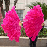 Ostrich Feather Fans 100CM Long Foldable Hand Held Performance Fans