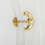 Brass Celestial Sun and Moon Face Golden Curtain Tieback Hook