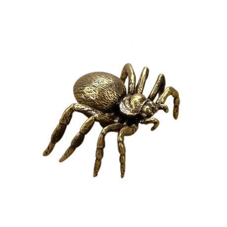 Copper Funnel Web Spider Figurine Tea Pet