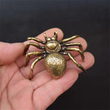 Copper Funnel Web Spider Figurine Tea Pet