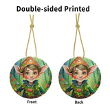 Woodland Elf Ceramic Christmas Ornament