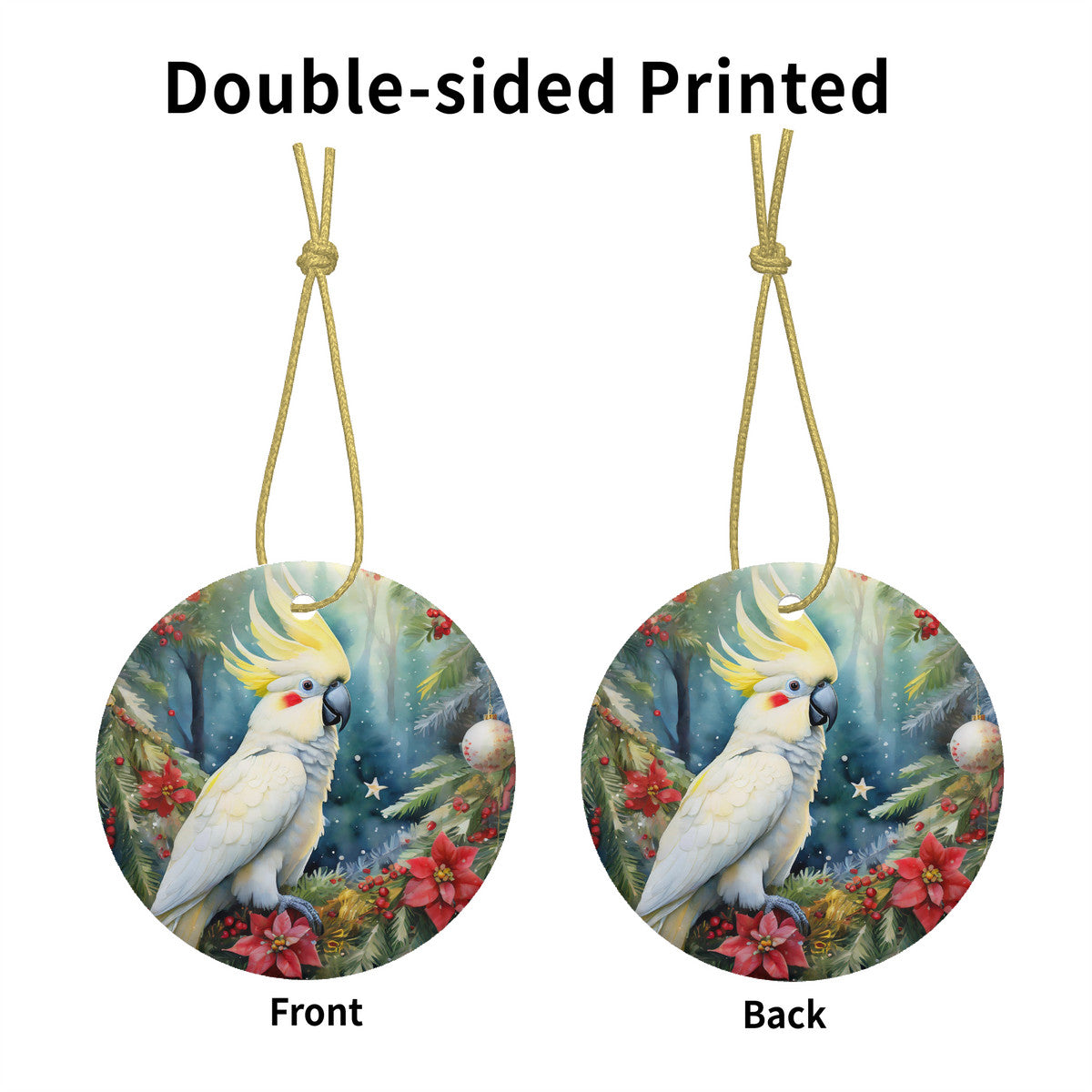 Cockatoo Ceramic Christmas Ornament