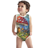 Mushroom Cottage Sleeveless Baby One-Piece