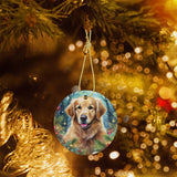 Golden Retriever Ceramic Christmas Ornament