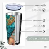 Teal Depths Mermaid 20oz Stainless Steel Straw Lid Cup