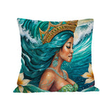 Teal Depths Mermaid Cushion Cover