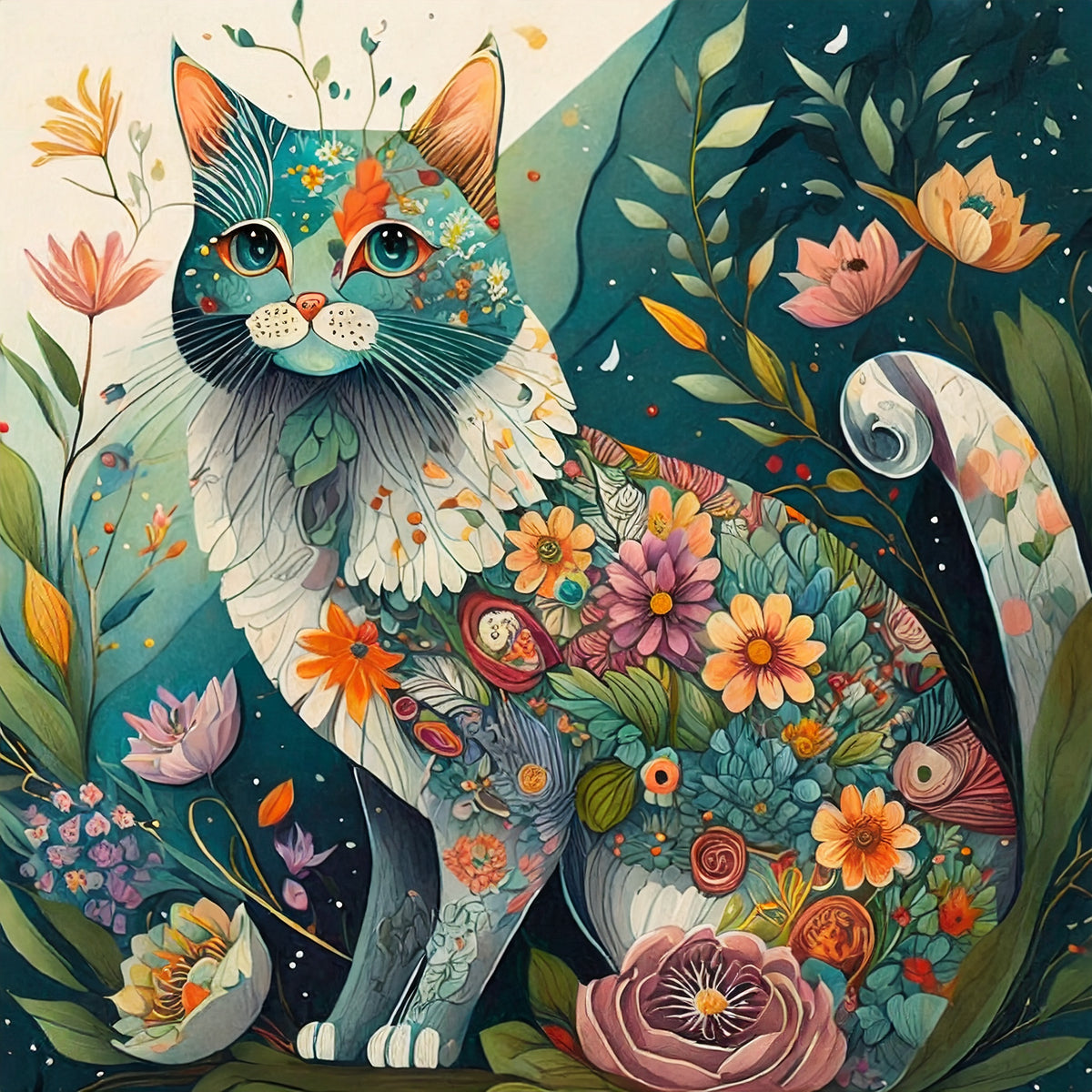 Woodland Kitty Cushion Cover