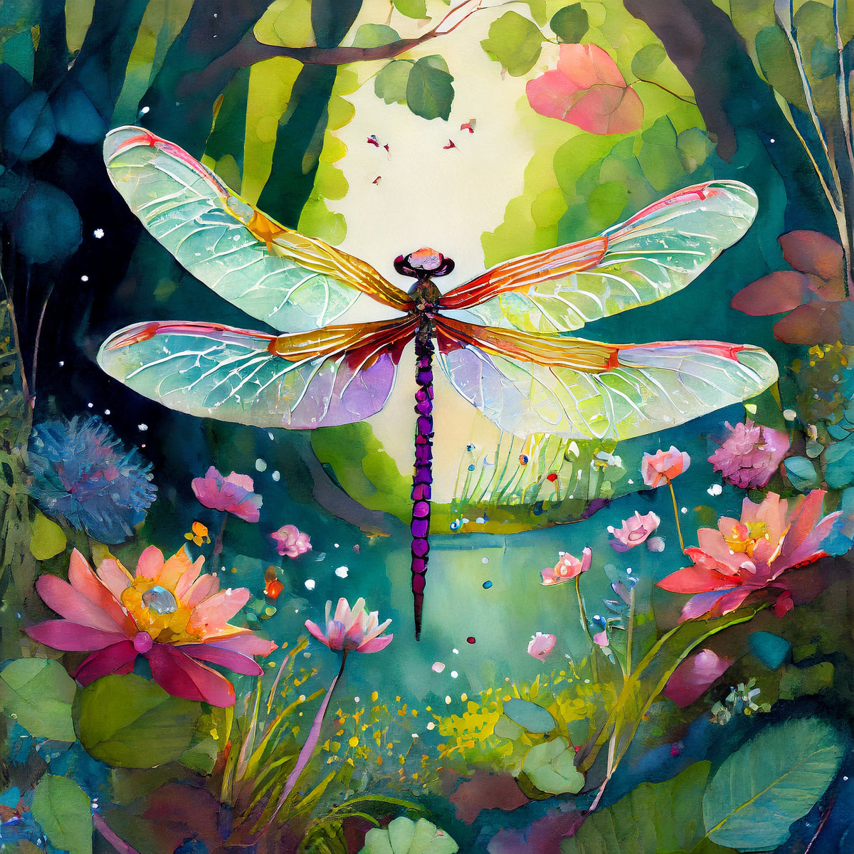 Woodland Dragonfly Cushion Cover