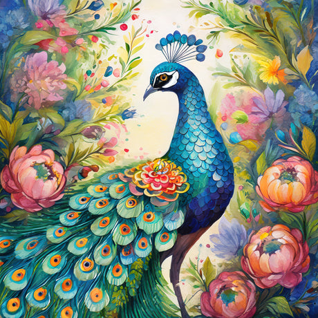Garden Peacock Cushion Cover