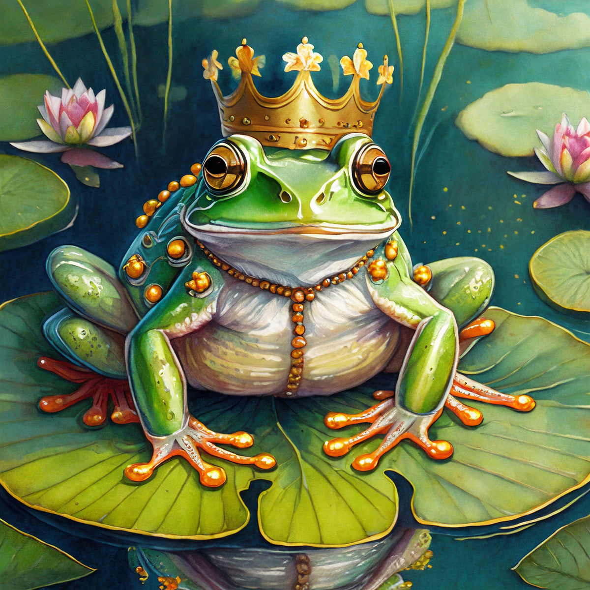 The Crowned Frog Prince Cushion Cover