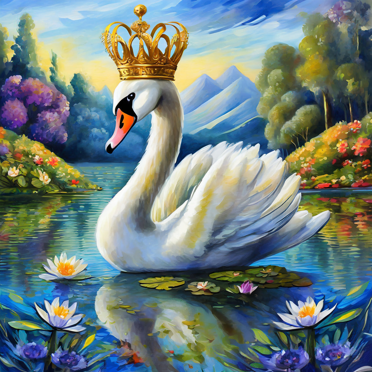 The Swan King Cushion Cover