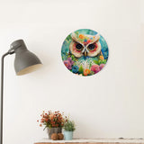 Garden Owl Round Steel Metal Wall Art Decor