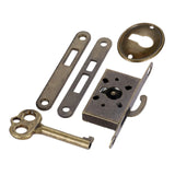 Antiqued Door Lock Set Furniture Hardware Fittings Counter Drawer Bronze Sliding Door Lock with Key