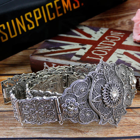 Caucasus Flower Metal Belt Waist Chain