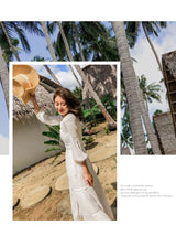 Dove's White Boho Lantern Sleeve Cotton Lace Dress