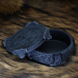 Norse Viking Trinket Box Vegviser Runic Compass Knotwork Thor Hammer