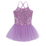 Girls Shiny Sequins Tutu Ballet Dance Dress Leotard Skate Wear Ballerina Fairy Party Costume