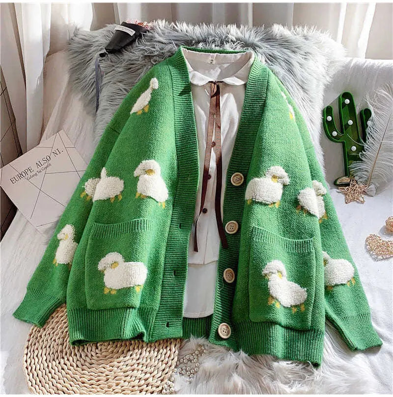 Fluffy Sheep Thick Sweater Cardigan