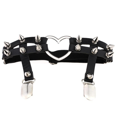 Studded Heart Thigh Garter