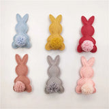 20pcs/lot Felt Rabbit Shapes with Fluffy Tails Padded Appliqués DIY Crafts 2.8*5cm