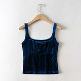 Velvet Tank Tops Y2k Medieval Casual