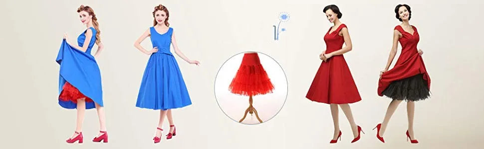 Colourfun Pettiskirts Cosplay Rockabilly Crinoline Underskirt