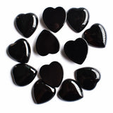Twelve Natural Stone Heart Shape Cabochons for Jewellery Making 25mm