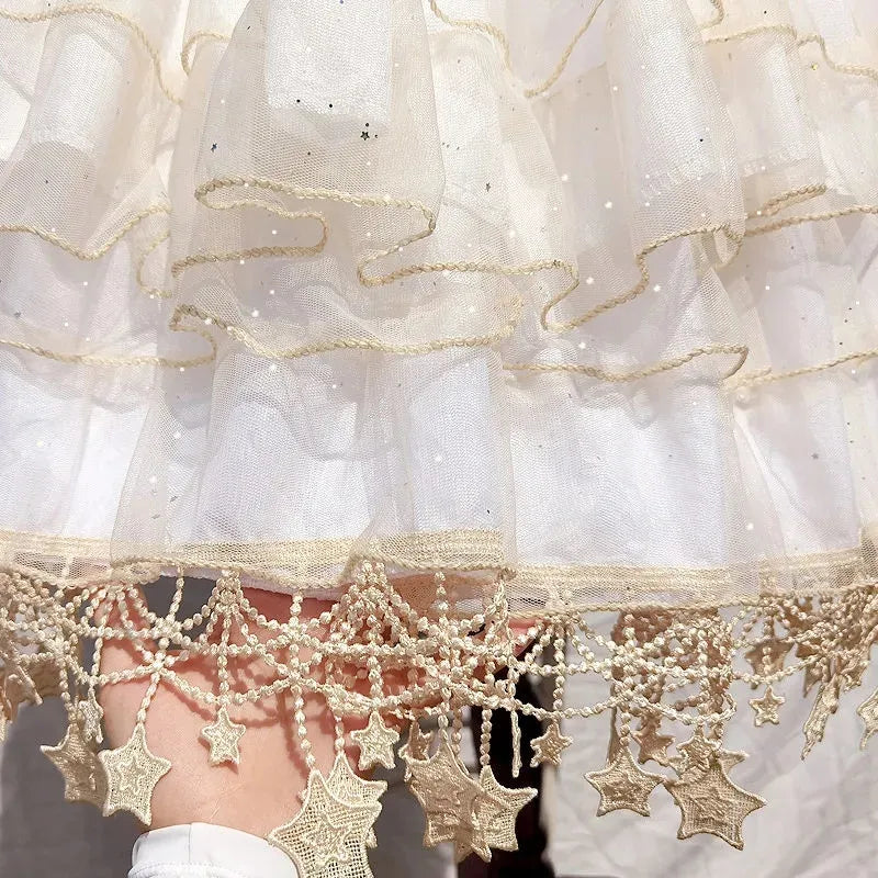 Lunar Star Lolita Petticoat Adjustable Fish Bone Carmen Skirt