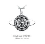 Flower Harmony Sound Chime Ball Mexican Bola Pendant Necklace