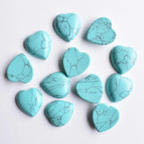 Twelve Natural Stone Heart Shape Cabochons for Jewellery Making 25mm