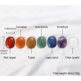 Set of Natural Oval Thumb Worry Stones Seven Chakra Crystal Set
