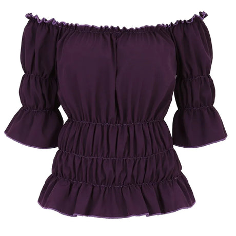 16 Colours Medieval Renaissance Blouses Off Shoulder Steampunk Cosplay Pirate Shirt Corset Top