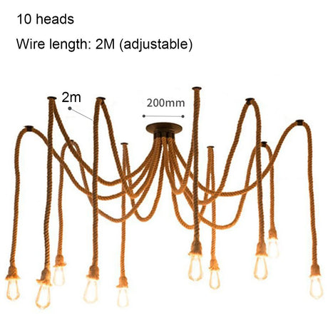 Pirate's Ship Hemp Rope Ceiling Pendant Light Chandeliers Spider Chandelier