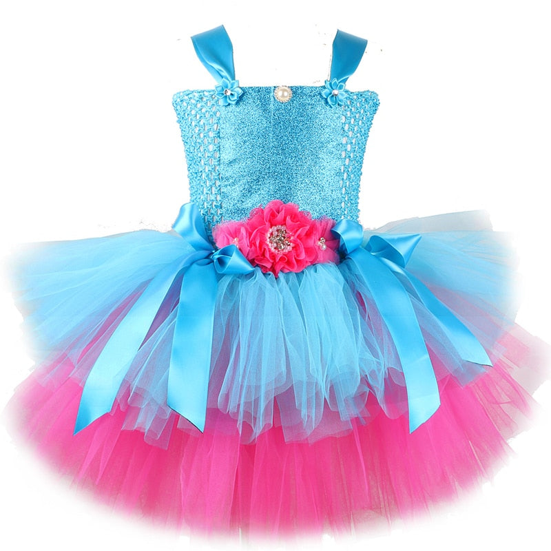 Trolls Tutu Dress Princess Poppy Costume Halloween Dresses