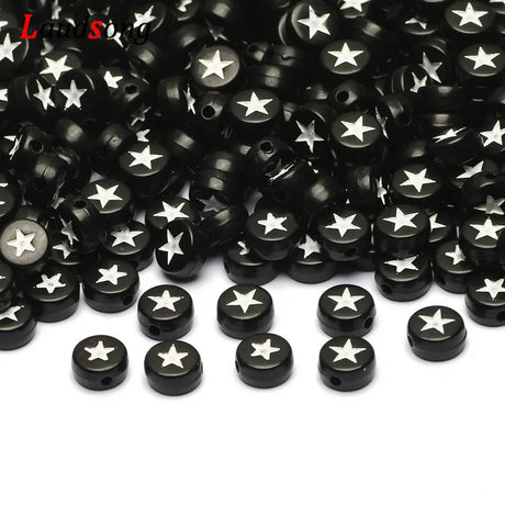 Friendship Bracelet Stars and Letters Acrylic Beads Round Spacer Beads For DIY Jewellery Making