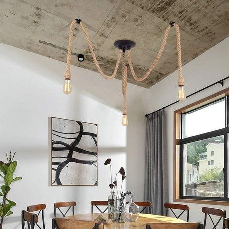 Pirate's Ship Hemp Rope Ceiling Pendant Light Chandeliers Spider Chandelier