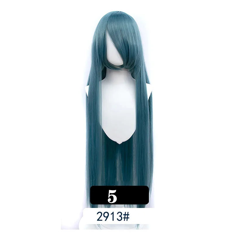 Extra Long Wavy or Straight Wigs with Full Bangs Heat Resistant