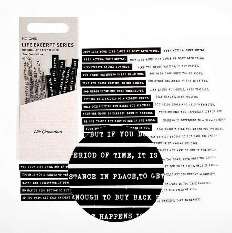 Poetry and Prose Word Sentence Stickers Art Journal Scrapbooking Stickers